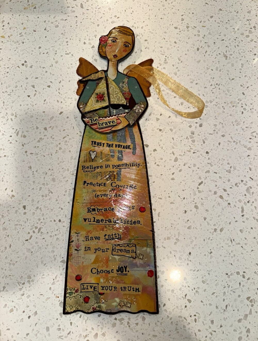 DEMDACO Kelly Rae Roberts "Be Brave" Hanging Angel Ornament, 2014